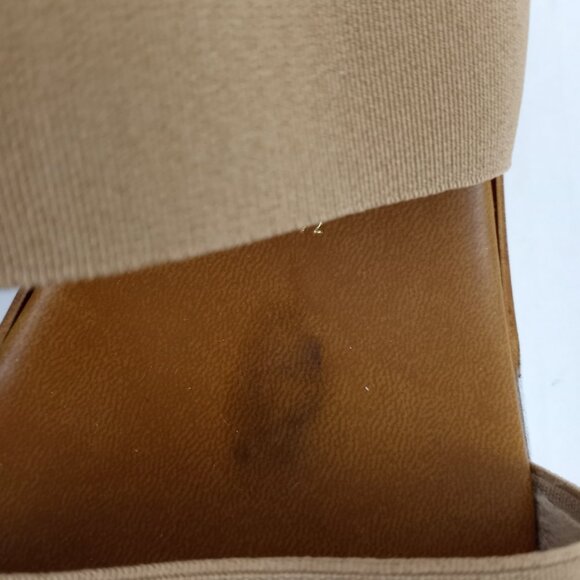 Italian Shoemakers Tan Stretch Strap Wedge Slip On Sandals - Picture 8 of 9